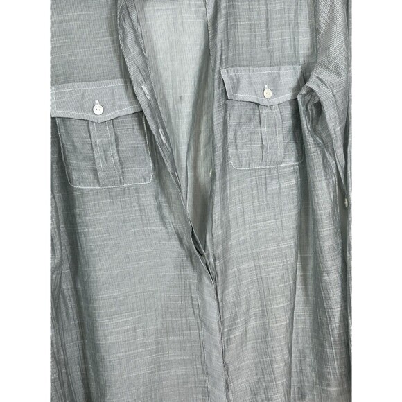 chicos Button Up Grey Light Knit blouse top shirt 0 S 4 6 - Picture 2 of 10